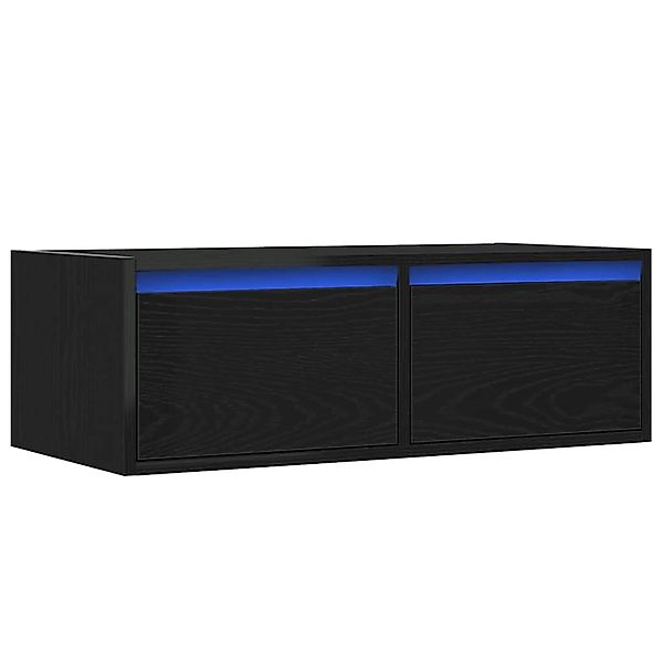vidaXL TV-Schrank mit LED-Leuchten Schwarz Eichen-Optik 75x35,5x25 cm 86023 günstig online kaufen