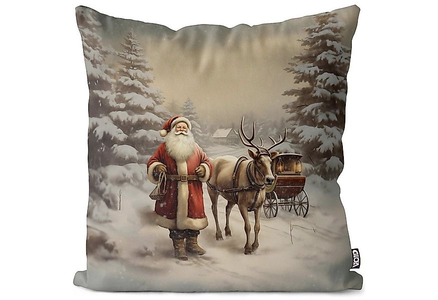 VOID Kissenbezug, (1 Stück), Weihnachtsmann Rentier Schlitten weihnachtsman günstig online kaufen