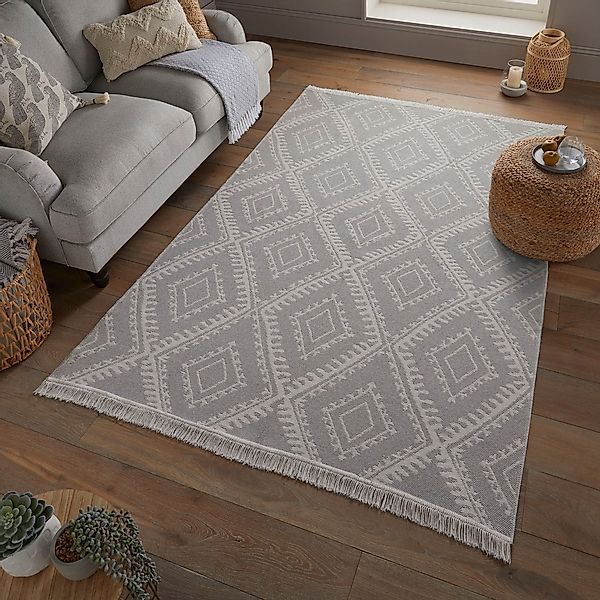 FLAIR RUGS Teppich "ALIX" rechteckig 2 mm Höhe Wendemuster, Berber Design günstig online kaufen