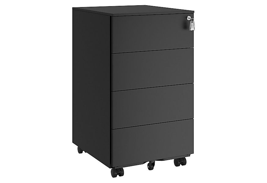 SONGMICS Rollcontainer Schubladenschrank, mobiler Aktenschrank, Metallschra günstig online kaufen