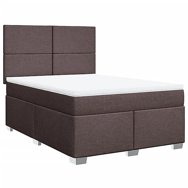 vidaXL Boxspringbett mit Matratze Dunkelbraun 140x200 cm Stoff 3292807 günstig online kaufen
