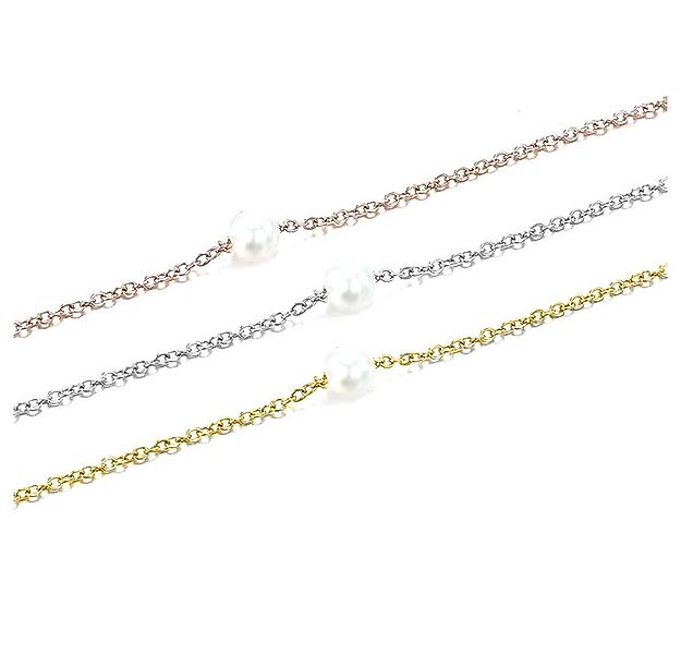 Runde Perlé Perlenkette zarte Kette mit mini Perle 3,5mm - 4mm, kleine Süßw günstig online kaufen