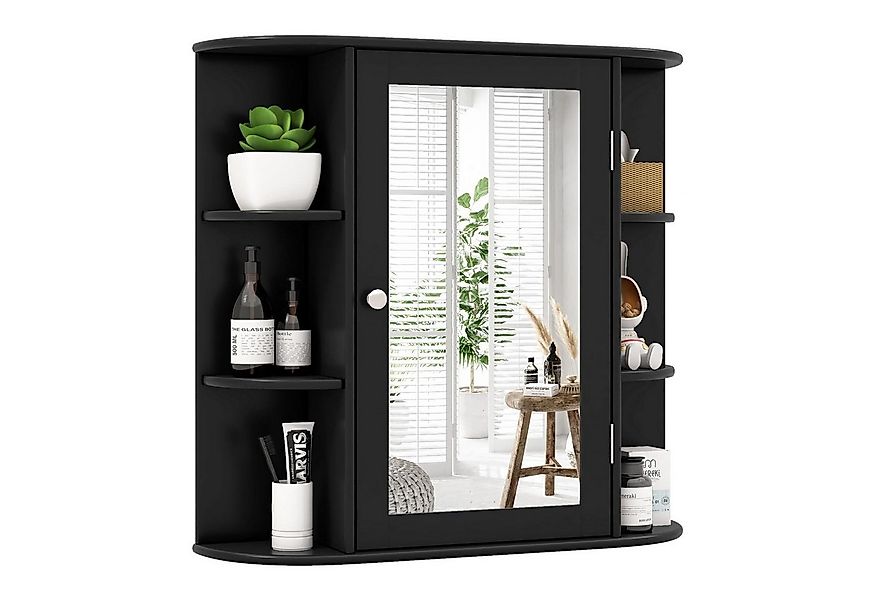 KOMFOTTEU Spiegelschrank Badschrank Hängeschrank Wandschrank mit Ablagen, 6 günstig online kaufen