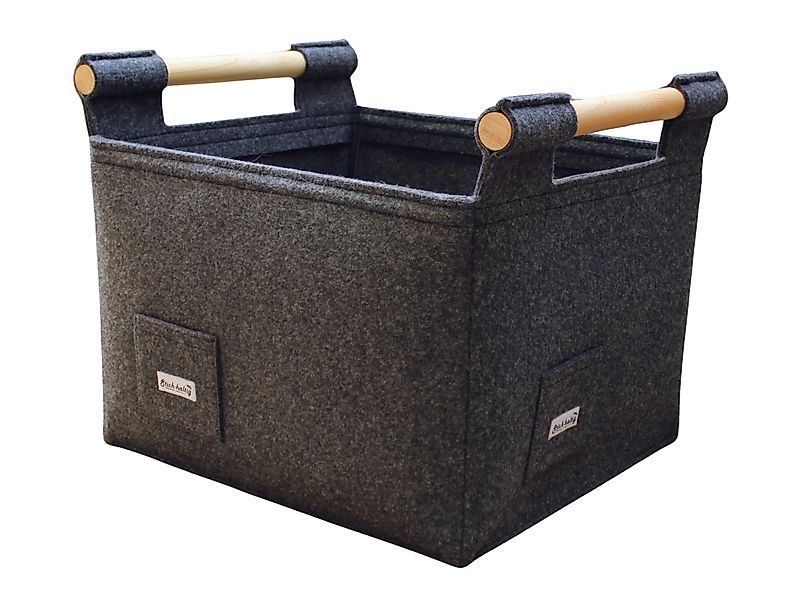 Stich-haltig Kaminholzkorb Kaminholzkorb mit Holzgriffen L günstig online kaufen