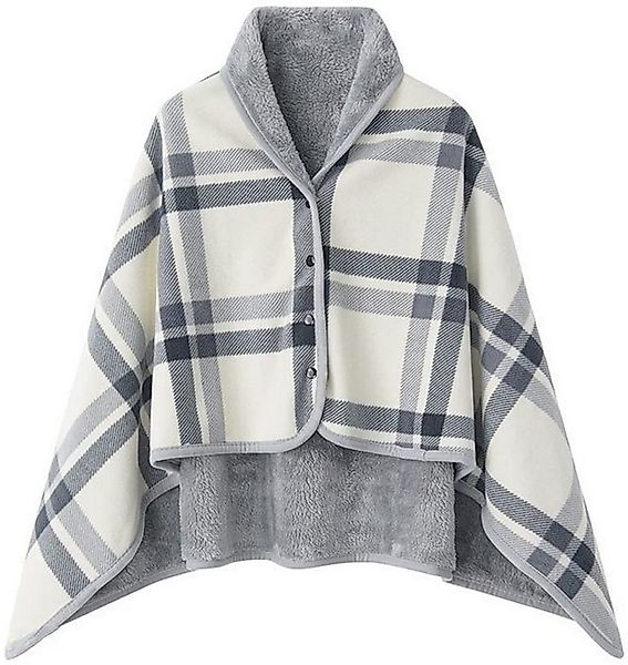 FOUORTUNATE-BEE Fleeceponcho Damen Winterponcho Strick Cape mit Frontöffnun günstig online kaufen