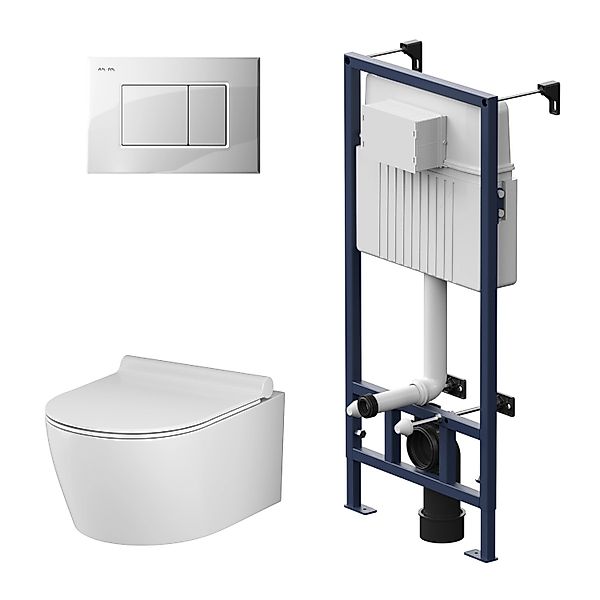 AM.PM WC Set Wand WC Vorwandelement Drückerplatte Toilette mit Spülkasten K günstig online kaufen