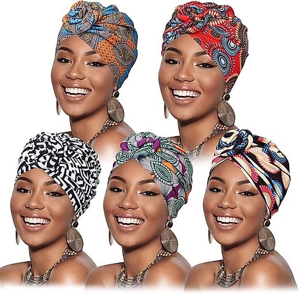 Coonoor Turbanmütze 5 Stücke Afrikanischen Turban für Damen Soft Vorgebunde günstig online kaufen