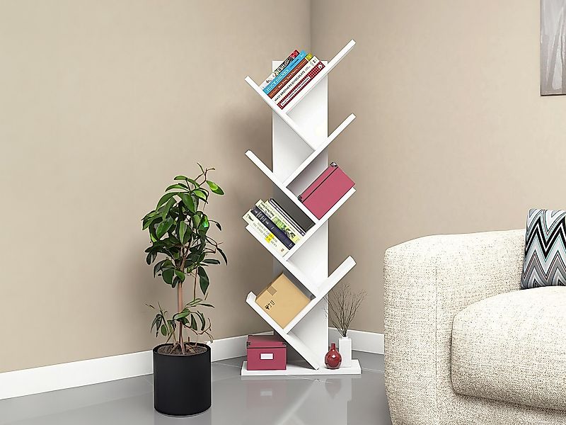 Bücherregal mit 7 Regalböden - Weiß - ASINALI günstig online kaufen