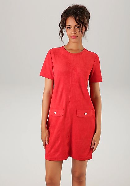 Aniston CASUAL Minikleid, aus elastischem Velours in Wildleder-Optik günstig online kaufen