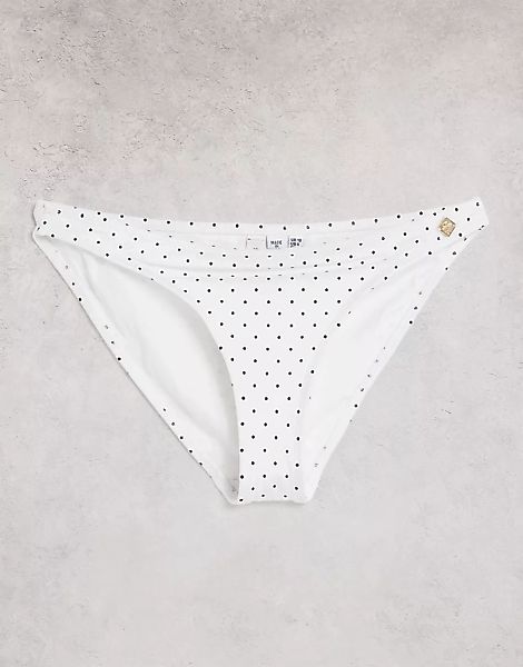 Superdry – Cassie – Bikiniunterteil in Weiß mit Punkten günstig online kaufen