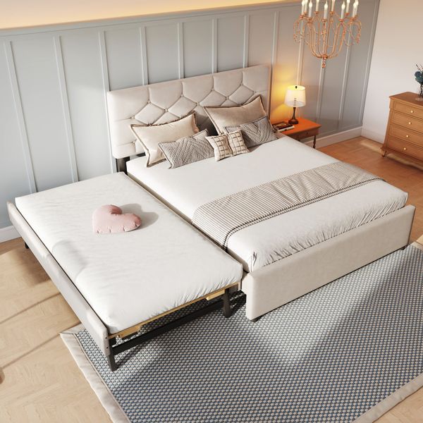 Flieks Polsterbett, Kinderbett 140x200cm mit Ausziehbett günstig online kaufen