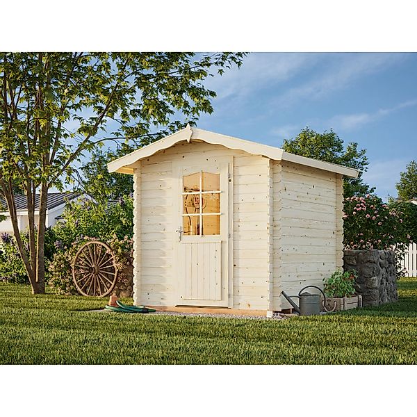 Palmako Gartenhaus Vivian 200 x 200 cm Lackiert Hellgrau-Anthrazit FSC® günstig online kaufen