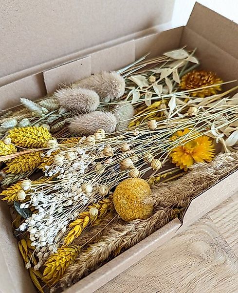 Trockenblume Trockenblumen Deko Box Mix Gelb Natur für DIY Projekte, DekoPa günstig online kaufen