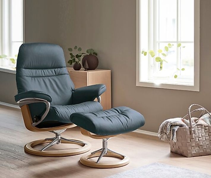 Stressless® Relaxsessel »Sunrise« Relaxsessel mit Hocker, mit Signature Bas günstig online kaufen