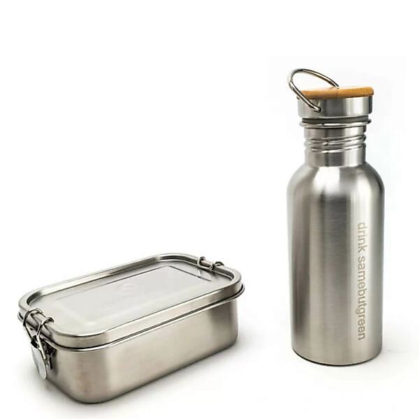 Kleines Set: 800 Ml Edelstahl Lunchbox Und 0,5 l Trinkflasche günstig online kaufen