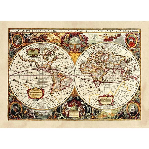 Sanders & Sanders Poster Vintage Weltkarte Beige 160 x 110 cm 600697 günstig online kaufen