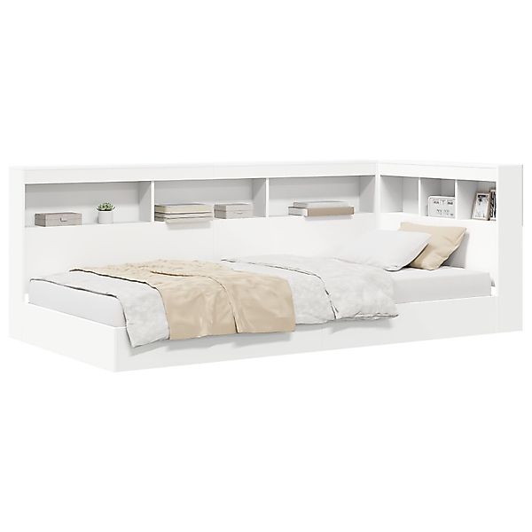 vidaXL Bett Bücherregal Bett Weiß 100x200 günstig online kaufen