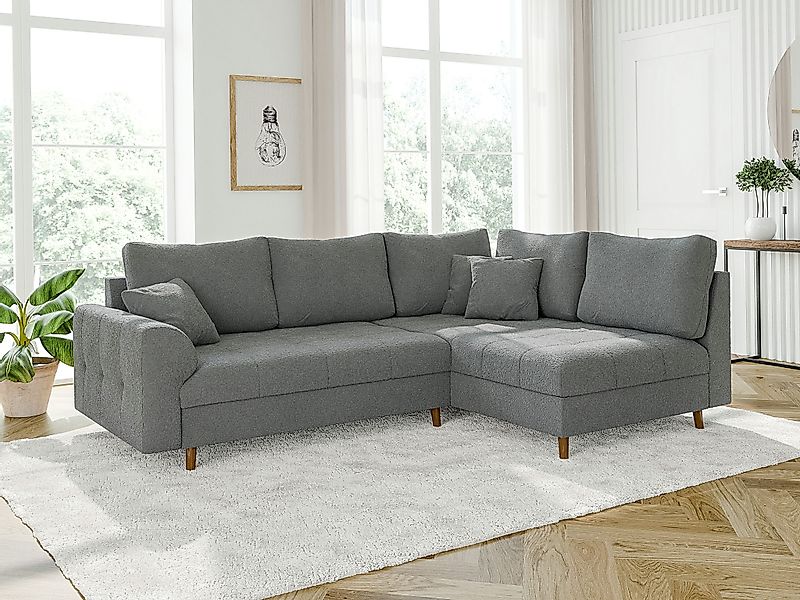 S-Style Möbel Ecksofa Leif mit Braun günstig online kaufen