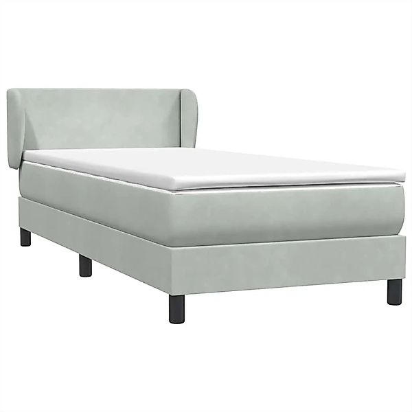 vidaXL Boxspringbett mit Matratze Hellgrau 80x220 cm Samt 3317379 günstig online kaufen