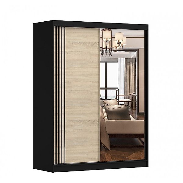 MOEBLO Kleiderschrank LARA 07 (mit Spiegel Schwebetürenschrank 2-türig Schr günstig online kaufen