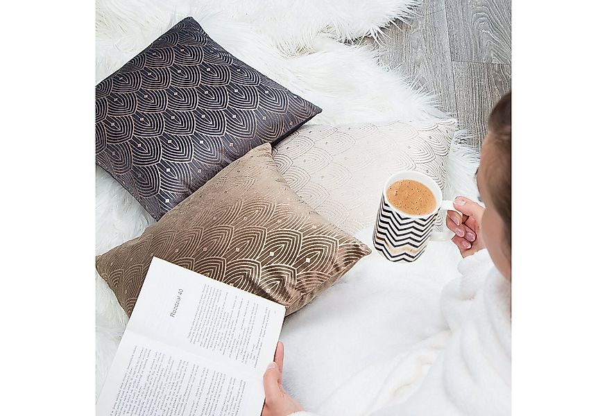 Design91 Kissenbezug AGNES, Glamouröse Kissenbezüge, elegante Sofakissen, g günstig online kaufen