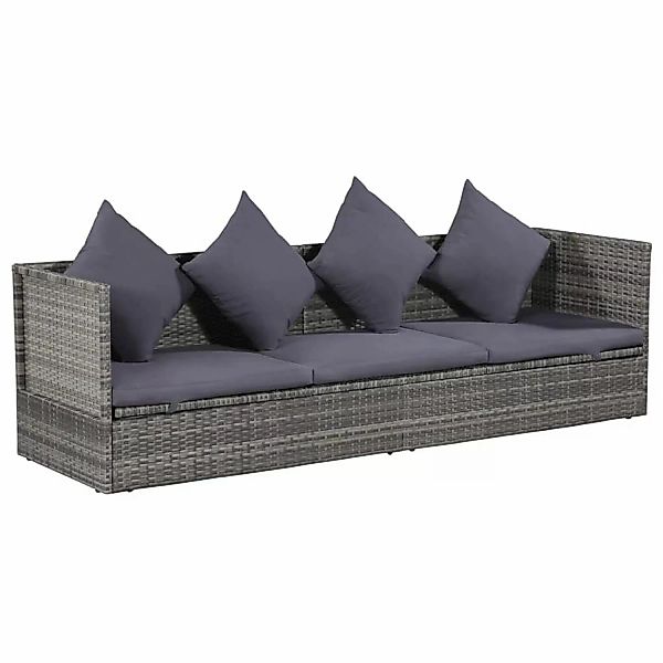 Gartenbett Grau 200×60 Cm Poly Rattan günstig online kaufen