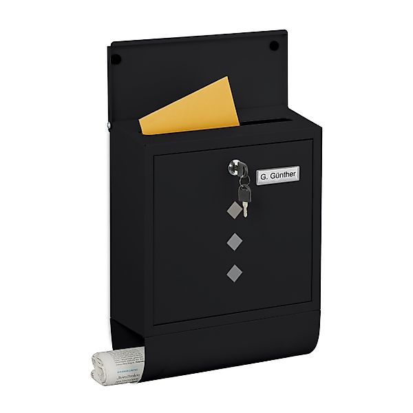 relaxdays Briefkasten mit Zeitungsfach (1-St), Anthrazit günstig online kaufen