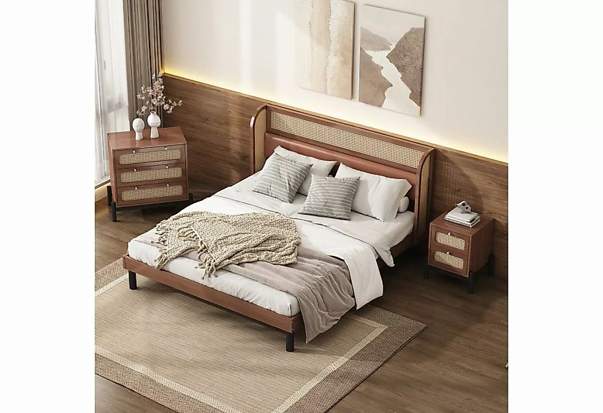 Flieks Massivholzbett, Schlafzimmer Set Doppelbett 160x200cm mit Nachttisch günstig online kaufen