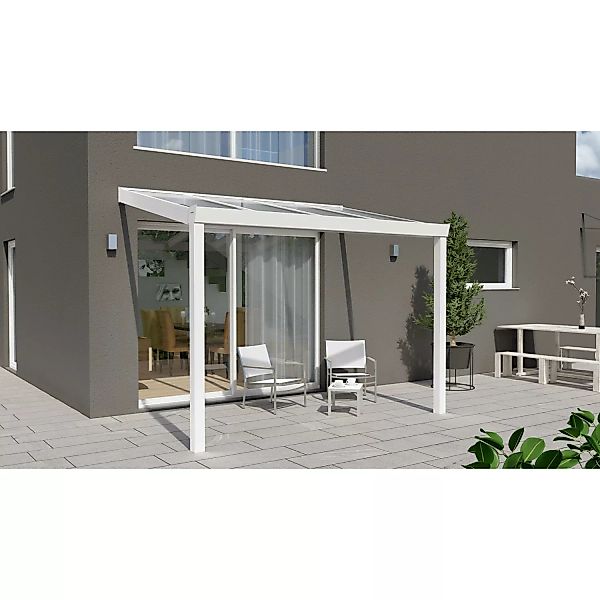Terrassenüberdachung Professional 300 cm x 250 cm Weiß Glas günstig online kaufen