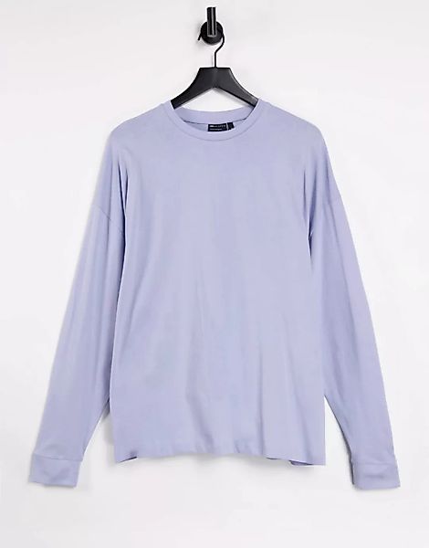 ASOS DESIGN – Langärmliges Oversize-T-Shirt in Blau günstig online kaufen