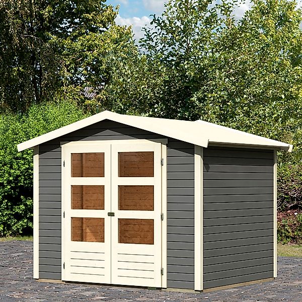 Karibu Gartenhaus "Amberg 3" anthrazit, naturbelassen oder terragrau günstig online kaufen
