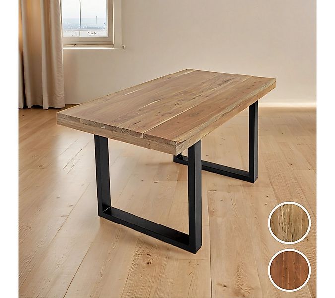 SAM® Esstisch Pearl, Akazienholz, gerade Kante, Metallgestell U-Form, bis 3 günstig online kaufen