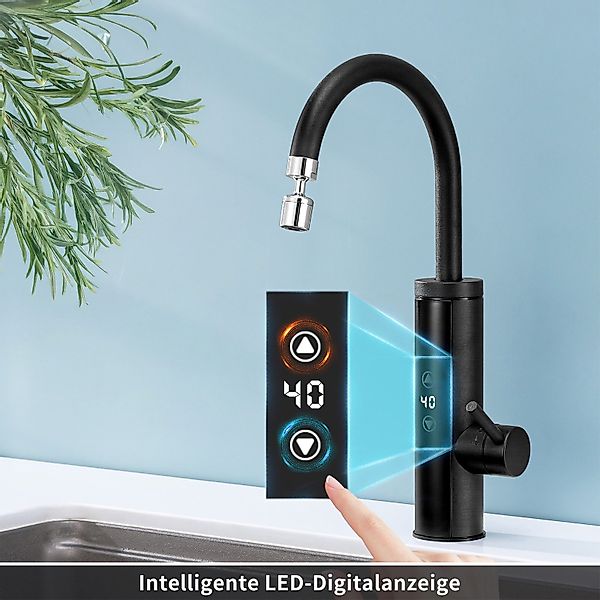 HOMELODY Küchenarmatur mit Durchlauferhitzer, Wasserhahn 360° günstig online kaufen