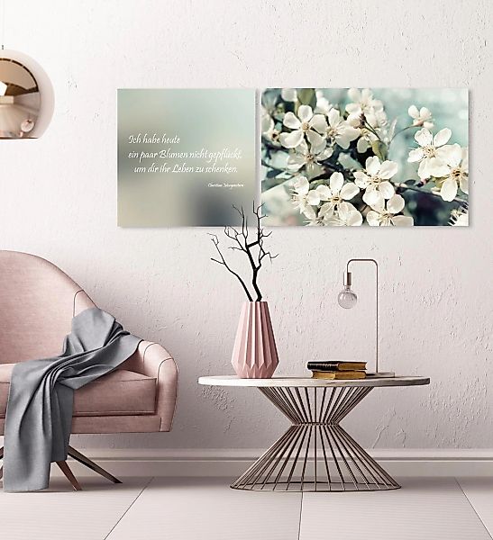 queence Leinwandbild »Leben geschenkt«, Blumen-Blumenbilder-Kunst-Modern-Sp günstig online kaufen