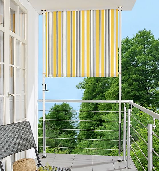 Angerer Freizeitmöbel Klemm-Senkrechtmarkise gelb/grau, BxH: 120x225 günstig online kaufen
