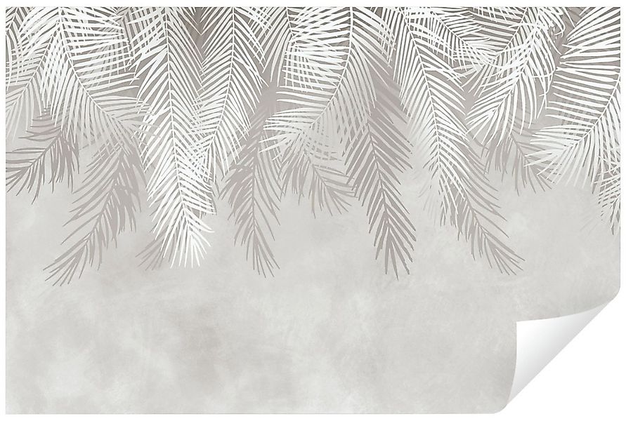 Wallarena Fototapete Blätter Palmen Pflanzen Modern Beige Wohnzimmer Schlaf günstig online kaufen