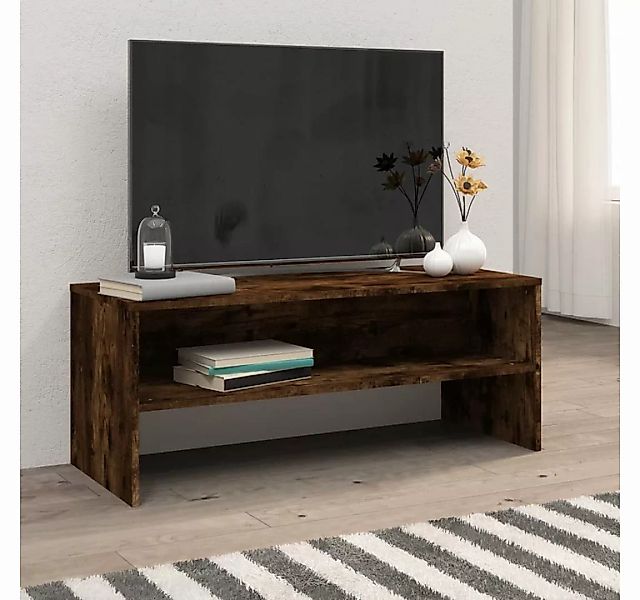 furnicato TV-Schrank Räuchereiche 100x40x40 cm Holzwerkstoff günstig online kaufen
