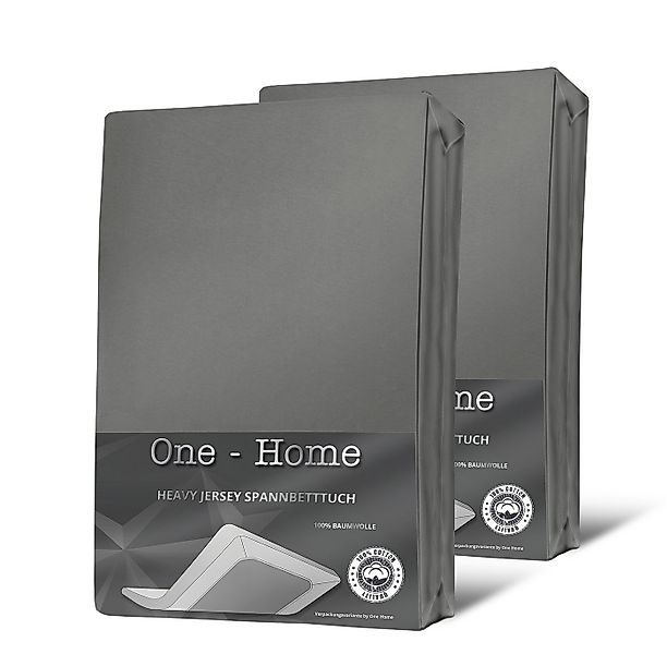 One Home Spannbettlaken Heavy, Jersey, Gummizug: rundum, (2 Stück), Double günstig online kaufen