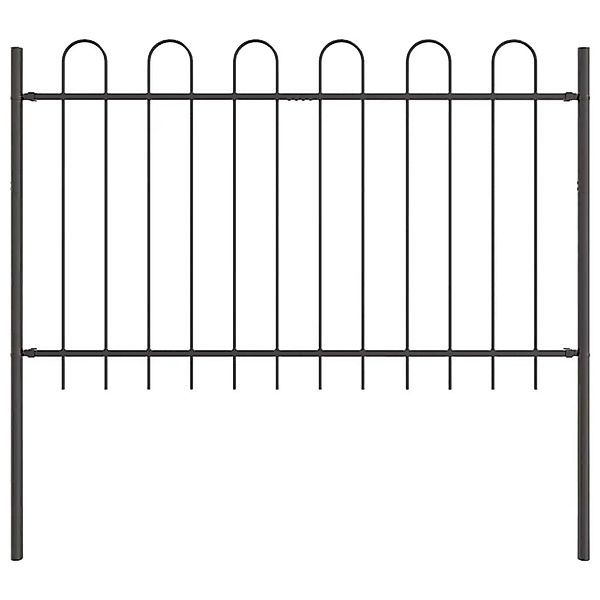 vidaXL Gartenzaun Grau 3,4 x 0,8 m Pulverbeschichteter Stahl 3334034 günstig online kaufen