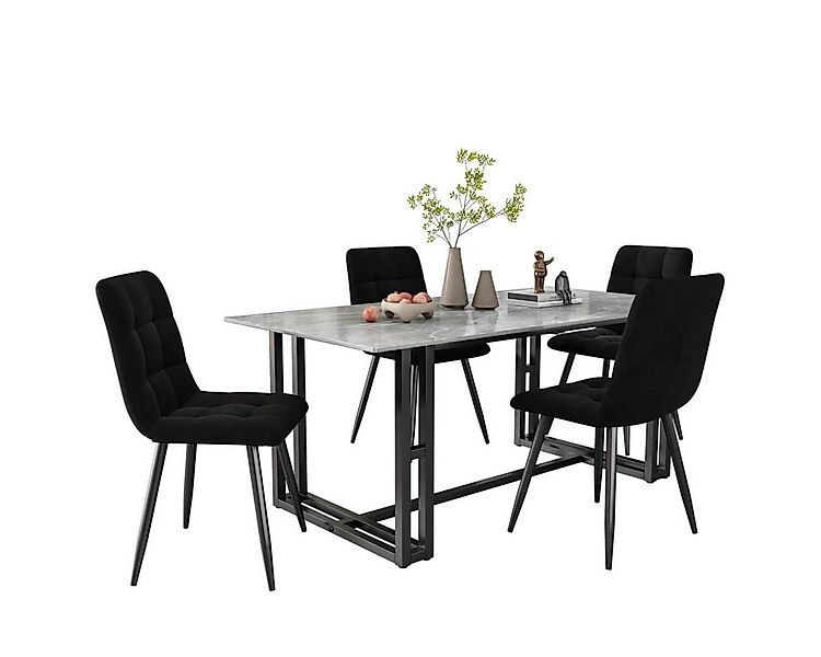 Furnishings Home Esszimmerstuhl Polsterstuhl 4er Set, gepolstert & gesteppt günstig online kaufen