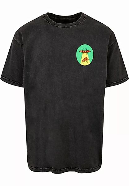 MisterTee T-Shirt MisterTee Herren Ufo Pizza Acid Washed Heavy Oversize Tee günstig online kaufen