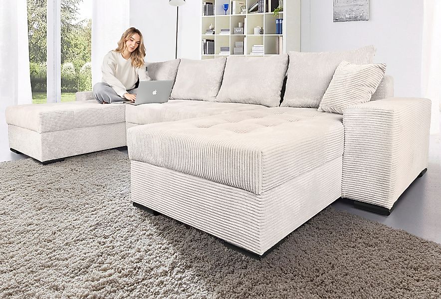 COLLECTION AB Wohnlandschaft "Josy XL U-Form, B: 313 cm in Cord, Cord-Mix" günstig online kaufen