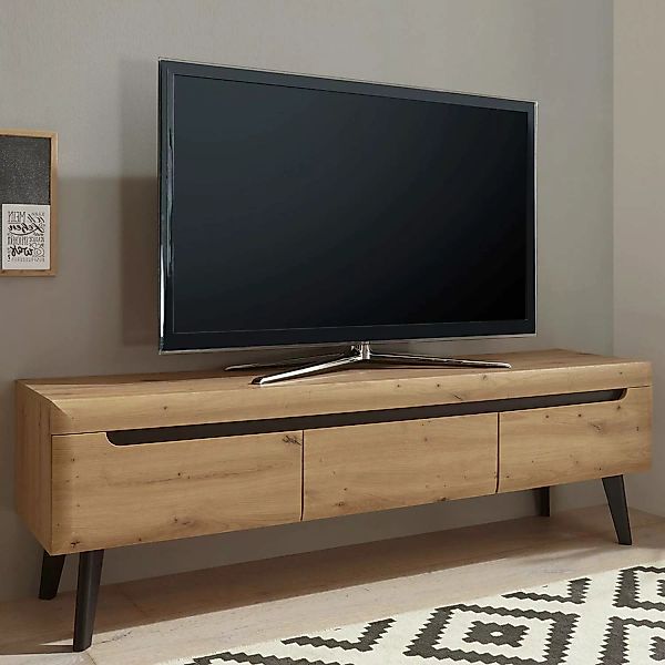 TV Lowboard 160cm im skandinavischen Design TIROL-61 Eiche Artisan mit schw günstig online kaufen