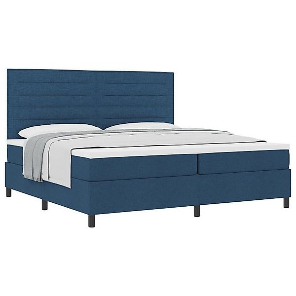 vidaXL Bett Boxspringbett mit Matratze Blau 200x200 cm Stoff (1-tlg) günstig online kaufen