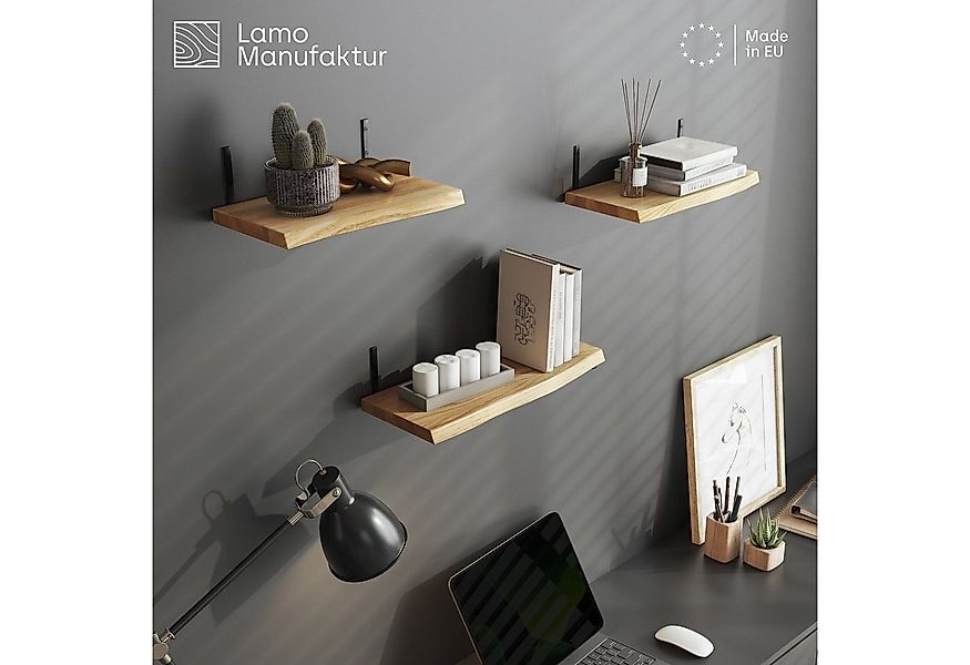 LAMO Manufaktur Wandregal LAMO Manufaktur 3 Stück Wandregal Holz 42/36/30cm günstig online kaufen