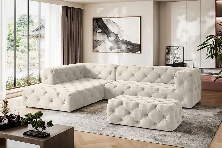Home affaire Ecksofa "FOLLINA" L-Form, mit klassischer Chesterfield-Knopfhe günstig online kaufen