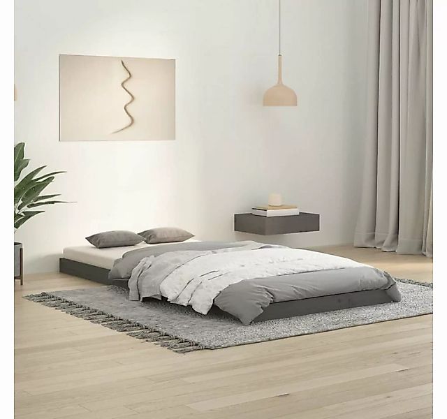 furnicato Bett Massivholzbett Grau 90x200 cm Kiefer günstig online kaufen