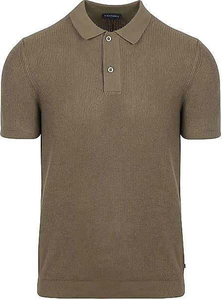 Suitable Respect Poloshirt Structure Knit Olivgrün - Größe XL günstig online kaufen