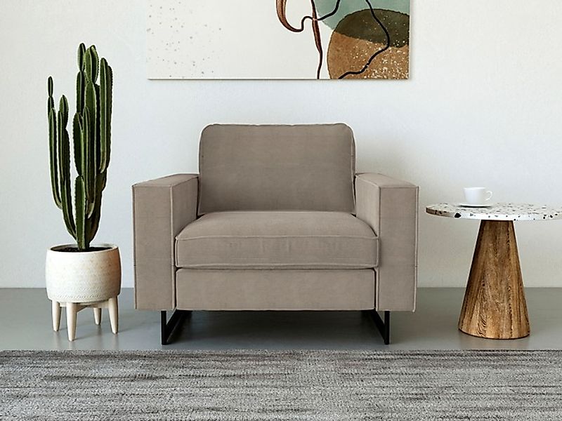Places of Style Loveseat »Pinto 105 cm, Cord, Chenille, Lederoptik«, mit Ke günstig online kaufen