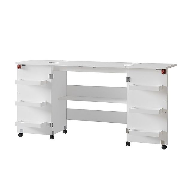 Vicco Schreibtisch Carmen, Weiß, 160 x 80.2 cm mit 6 Regalfächer (1-St) günstig online kaufen